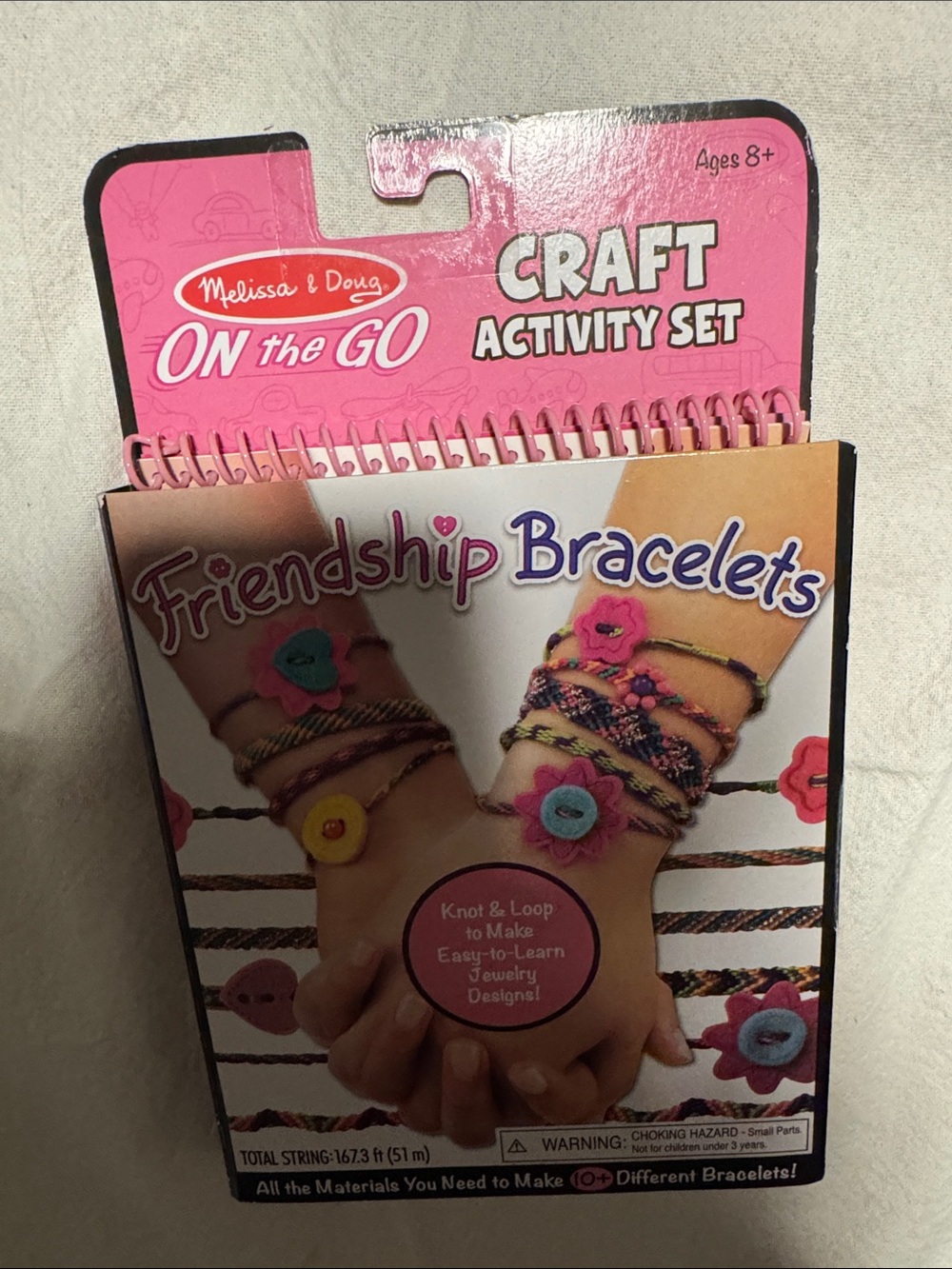 NWT Melissa & Doug Pink Friendship Bracelets Craft Activity Set